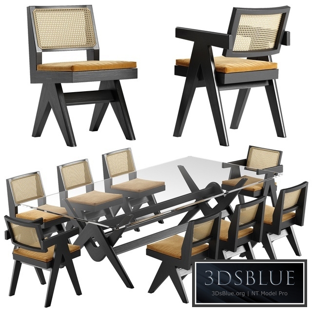 Cassina capitol complex table chair set