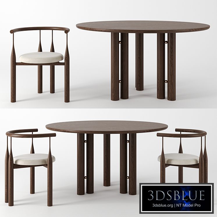 Martini Dining Table & Bellbottom Chair by Steven Bukowski