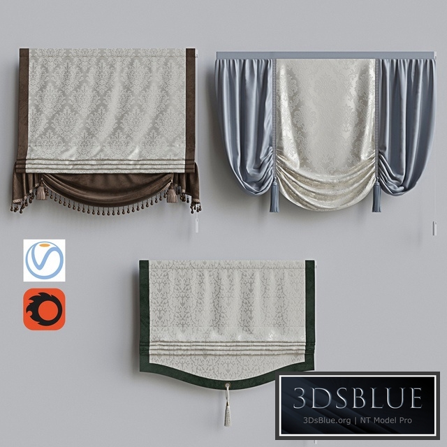 Set of classic roman curtains 3