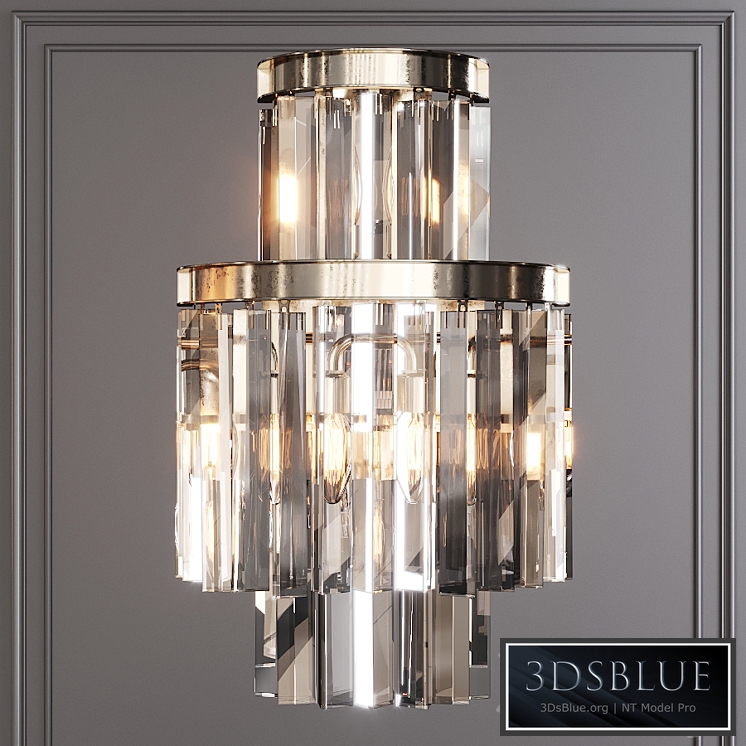 Restoration Hardware 1920S ODEON CLEAR GLASS FRINGE SCONCE 3-TIER Nickel