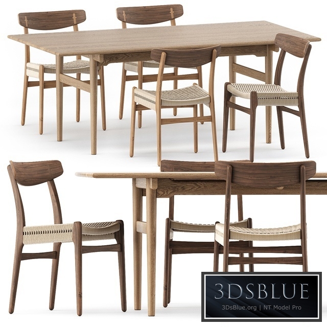 CH327 DINING TABLE, CH23 CHAIR by Carl Hansen & Son