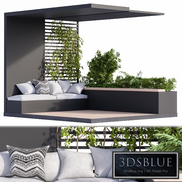 Roof Garden and Balcony Furniture Black Set