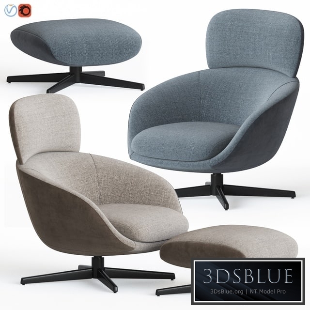 Russell Armchair & Ottoman by Minotti PRO