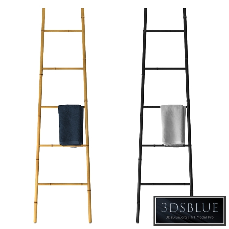 Bamboo ladder towel rail