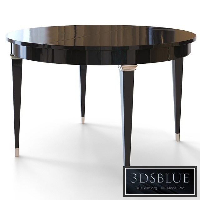 Round dining table in art deco style.