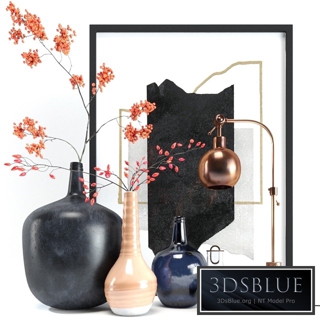 Mountain ash, rosehip and copper lamp