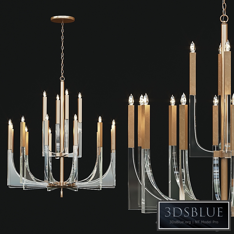 Chandelier John Richard Acrylic and Brass Ten