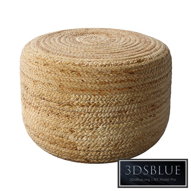 Braided jute pouf