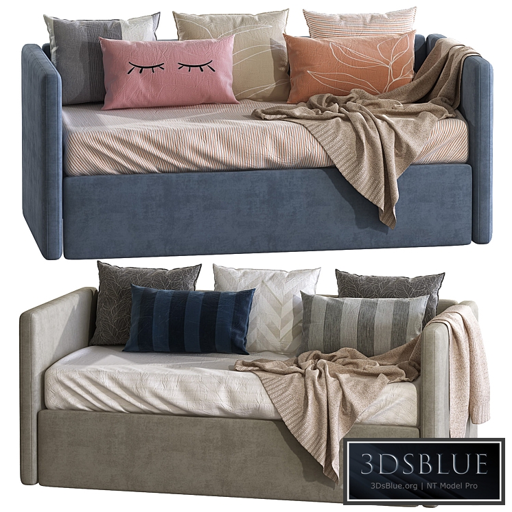 Children&#39;s sofa bed with decorative pillows 2