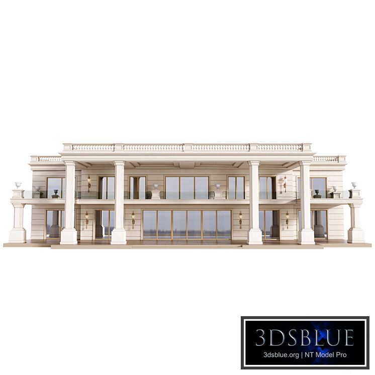 Facade of a private house in a modern light classic.