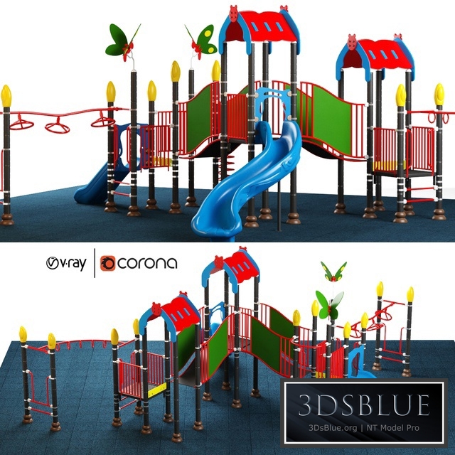 Kids playground equipment with slide climbing 08