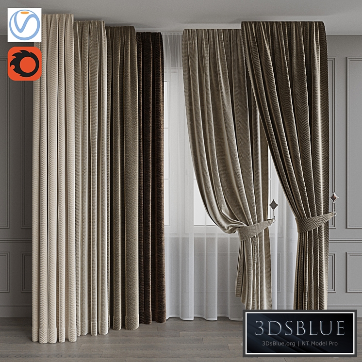 Set of portieres 34. Beige scale