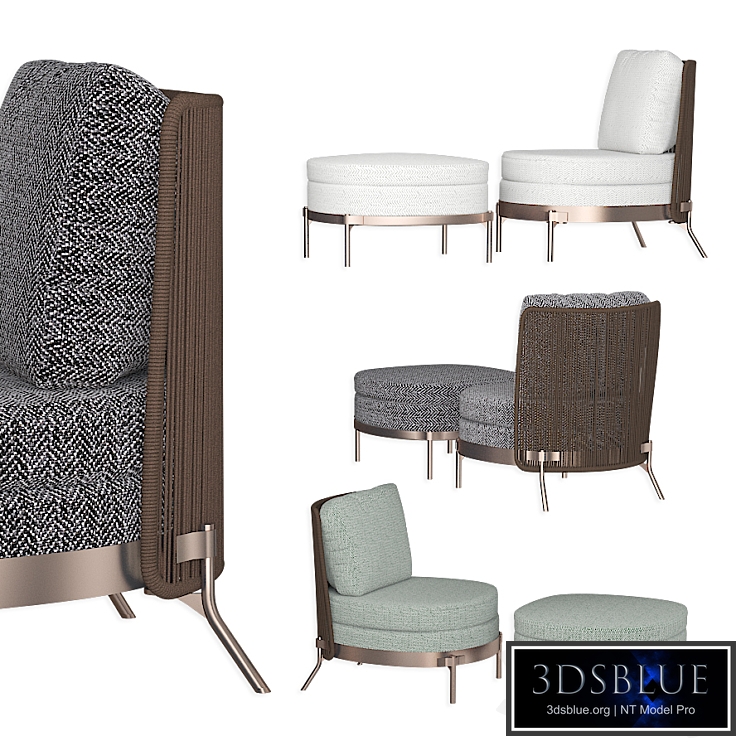 Tape Cord Outdoor Without by Minotti and Ottoman