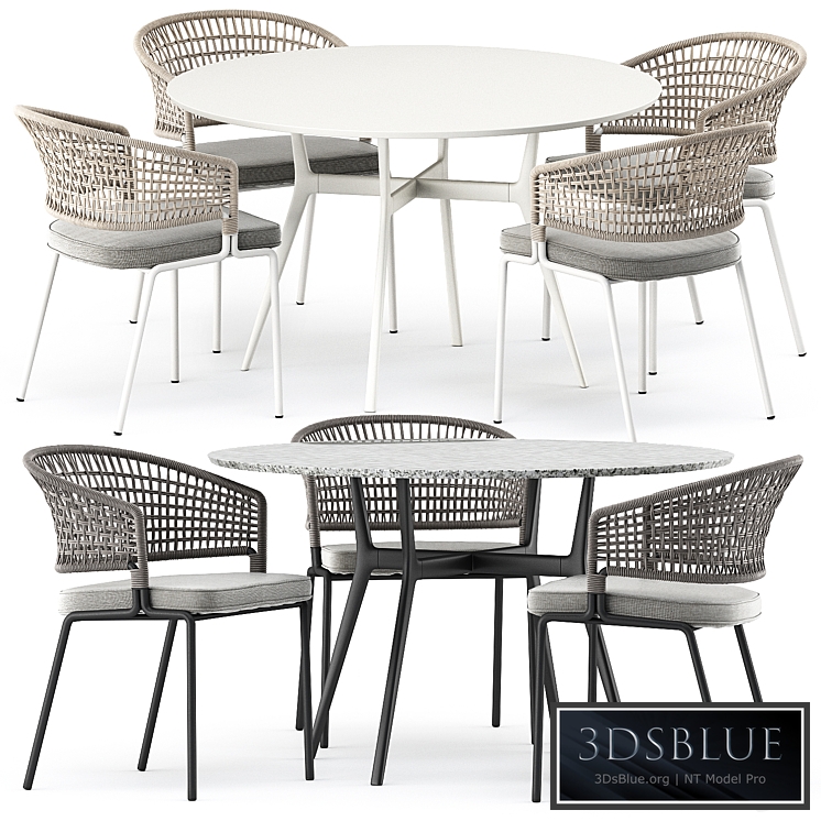BRANCH bistro table, CTR armchair by Tribu