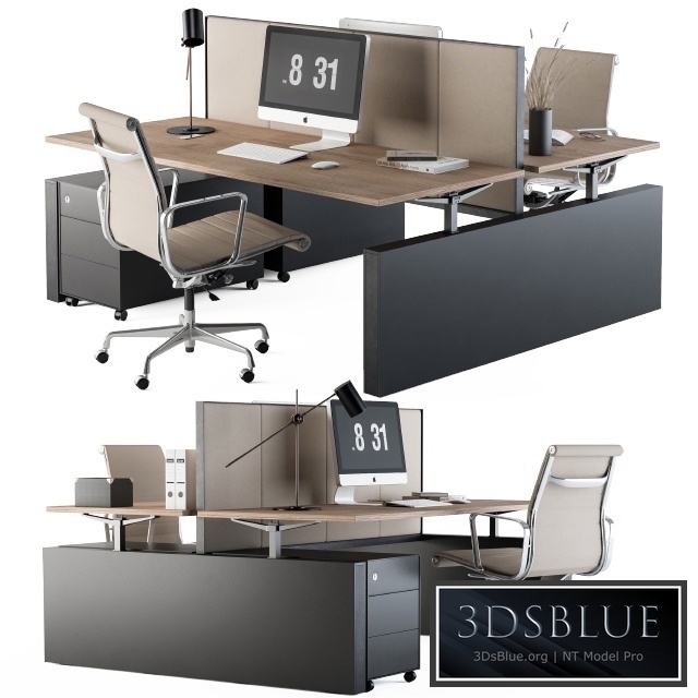 Office Desk Set Cream