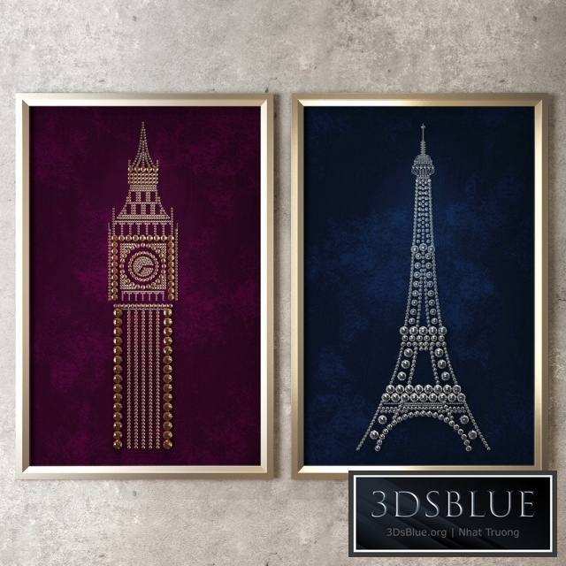 Panel Eiffel Tower and Big Ben