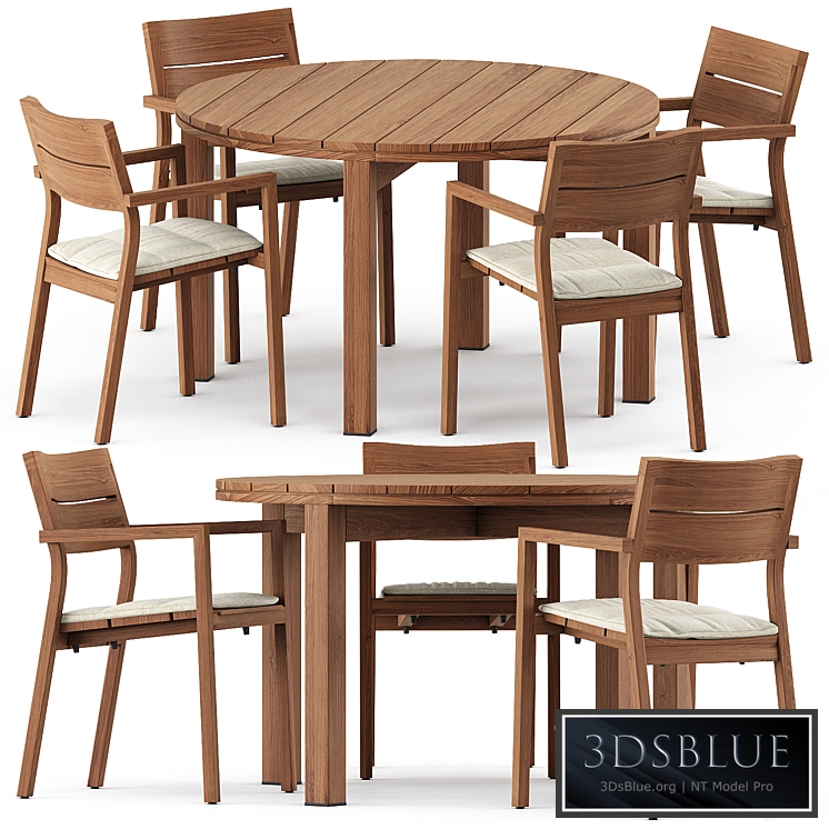 KOS armchair, Table Kos Teak by Tribu