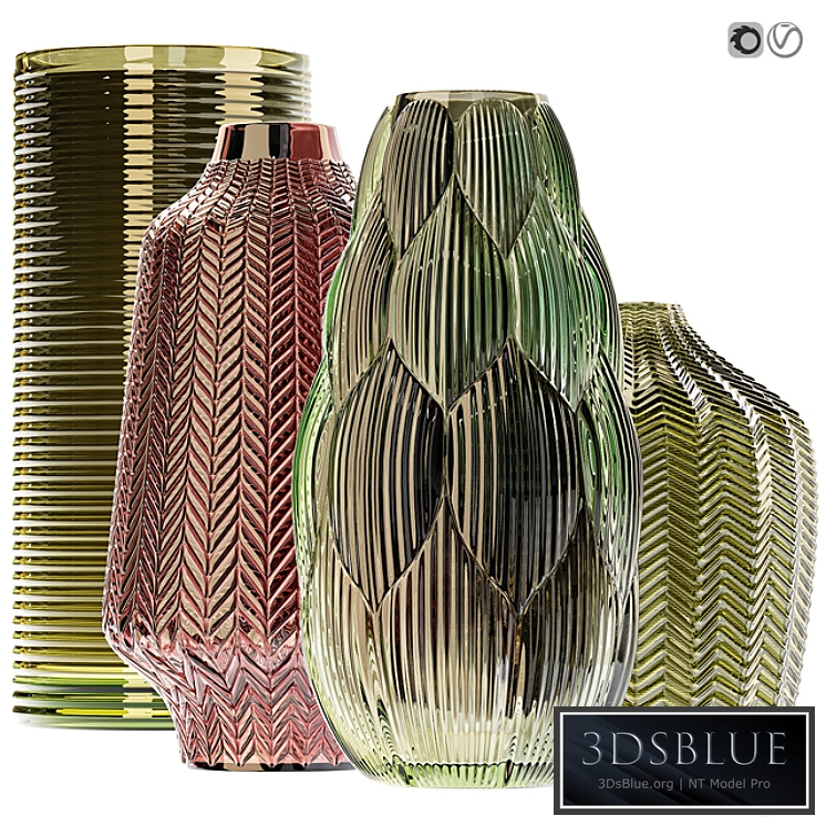 Amazing glass vases set for interior