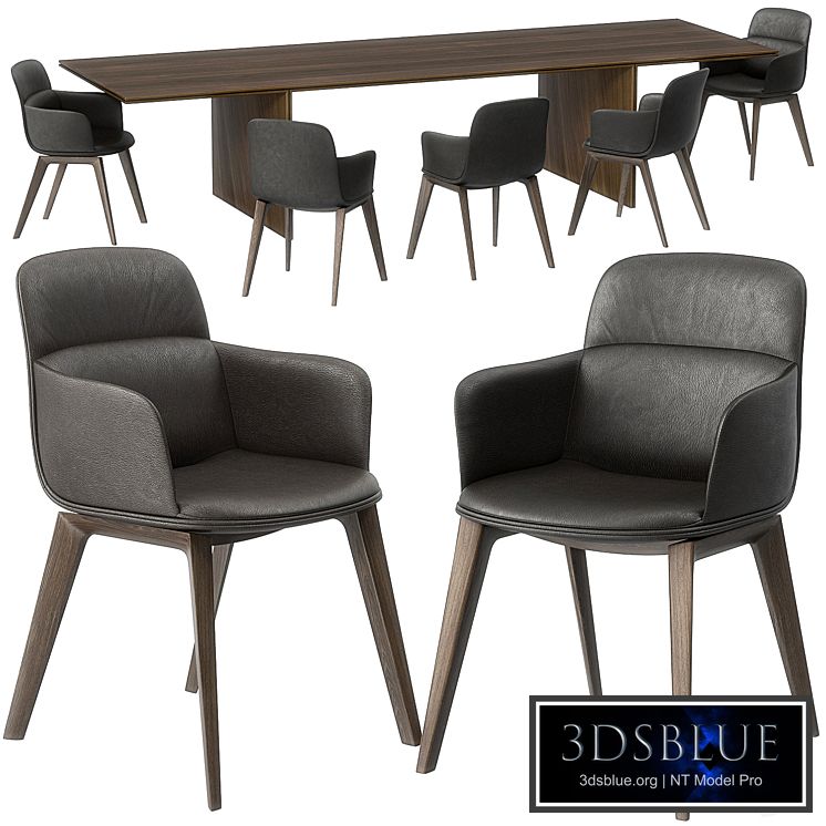 Ava table Barbican chair by Molteni