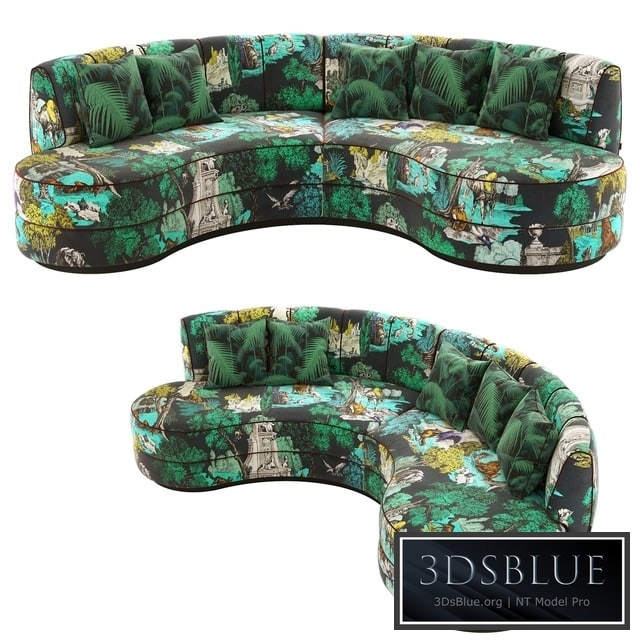Stella Curved Sofa + Cole & Son Fabrics