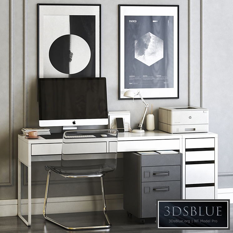 IKEA workplace set with TOBIAS chair, IDASEN drawer unit and MICKE table