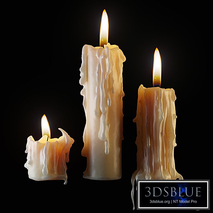 Set of molten candles