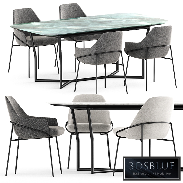 JACKIE chair and CJ table by BERTO