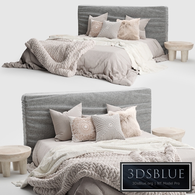 Zulu Upholstered Bed Charcoal