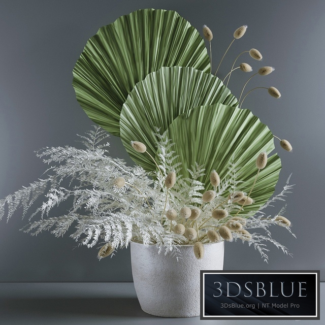 Bouquet with fern and lagurus