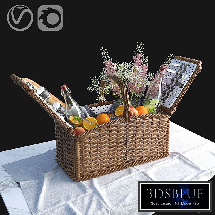Provence style picnic basket