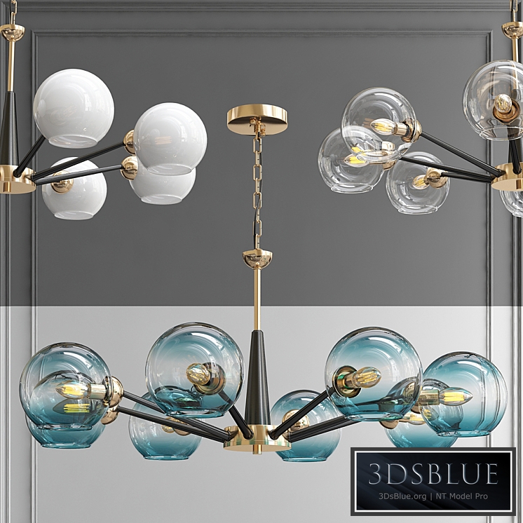 Chandelier Thalia chandelier Blue glass