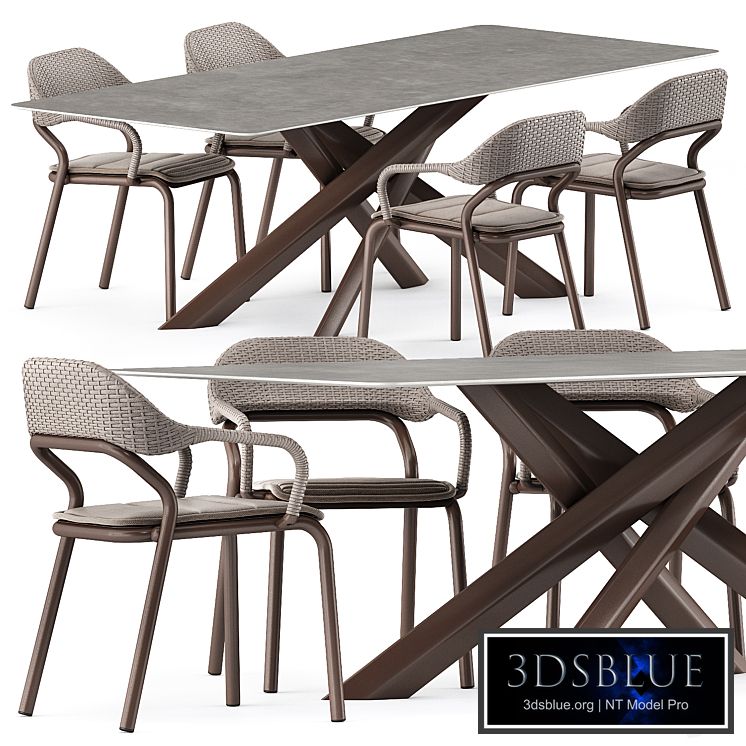 NOSS Armchair and SYSTEM STAR tavolo table by varaschin