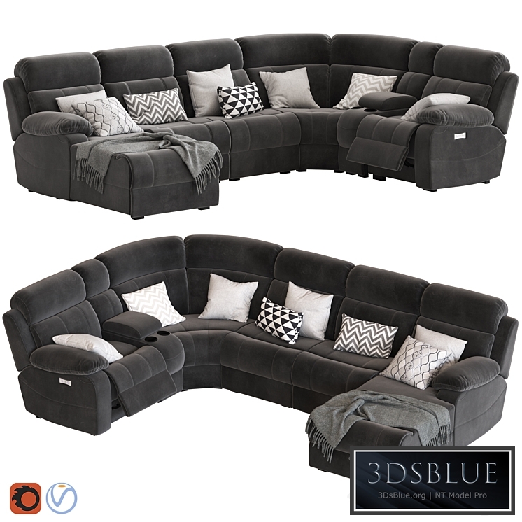5-Seater Corner Sofa with Chaise and Foot lift