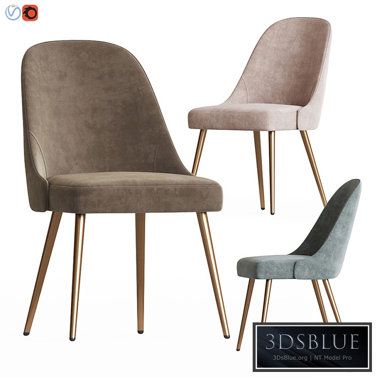 Mid-Century Upholstered Dining Chair Metal Legs Westelm