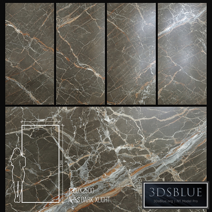 Ceramic Tile Urbatek Xlight 1200X2500 Ares Dark