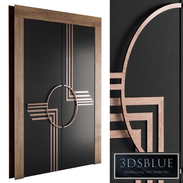 Minimal Black and Gold Door