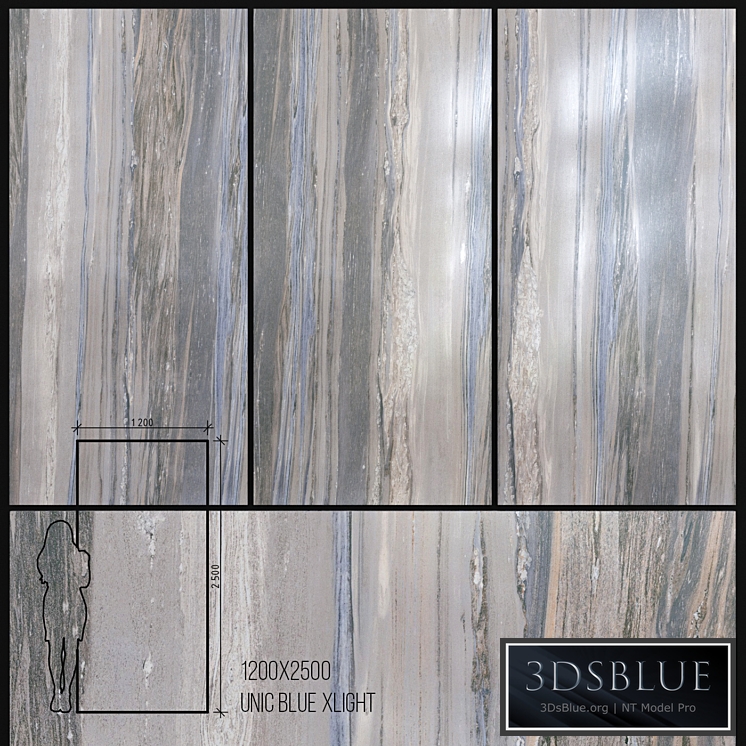 Ceramic Tile Urbatek Porcelanosa Xlight Unik Blue 1200x2500