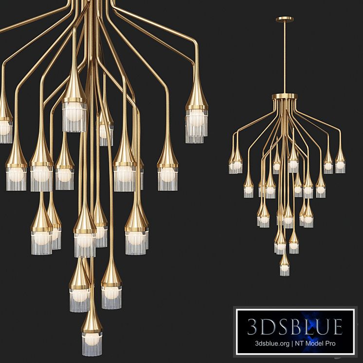 Patrona chandelier in satin gold