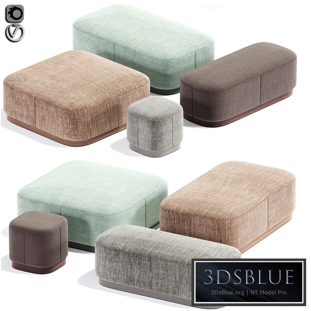 Modern Pouf Set 02 Fabric