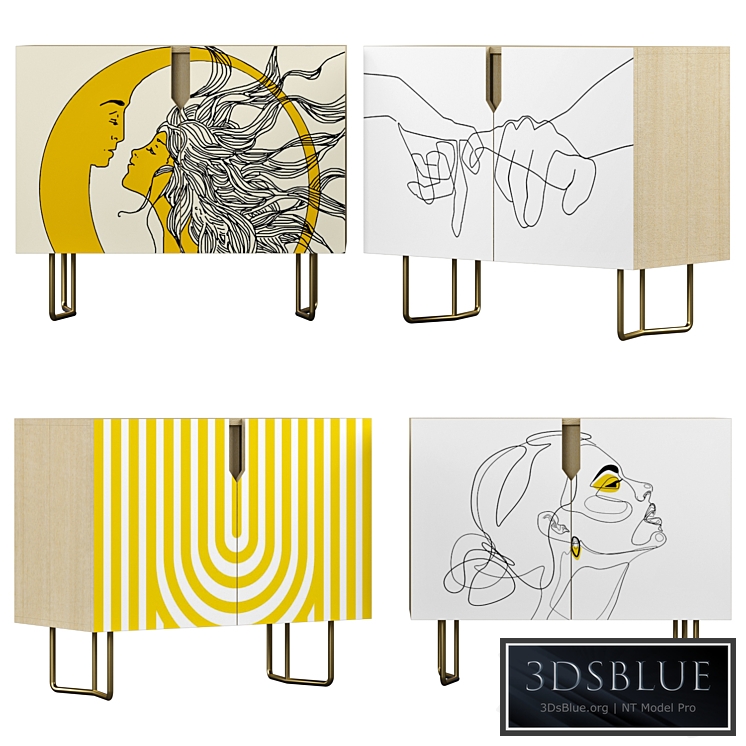 Nightstand set 01 | Yellow art | Society6