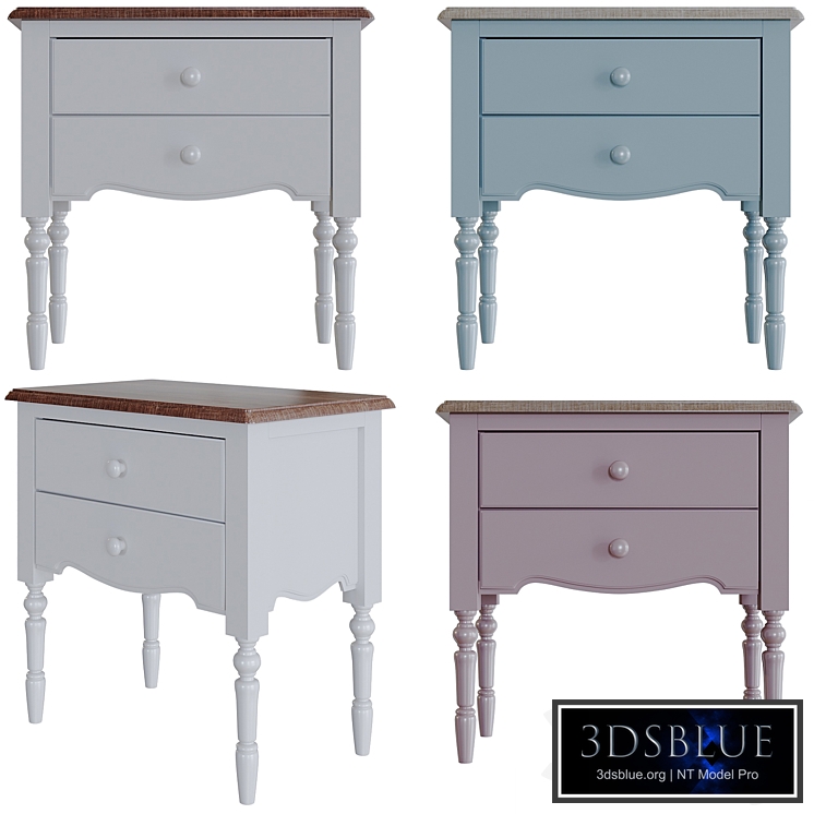 Bedside table 2 drawers Leblanc