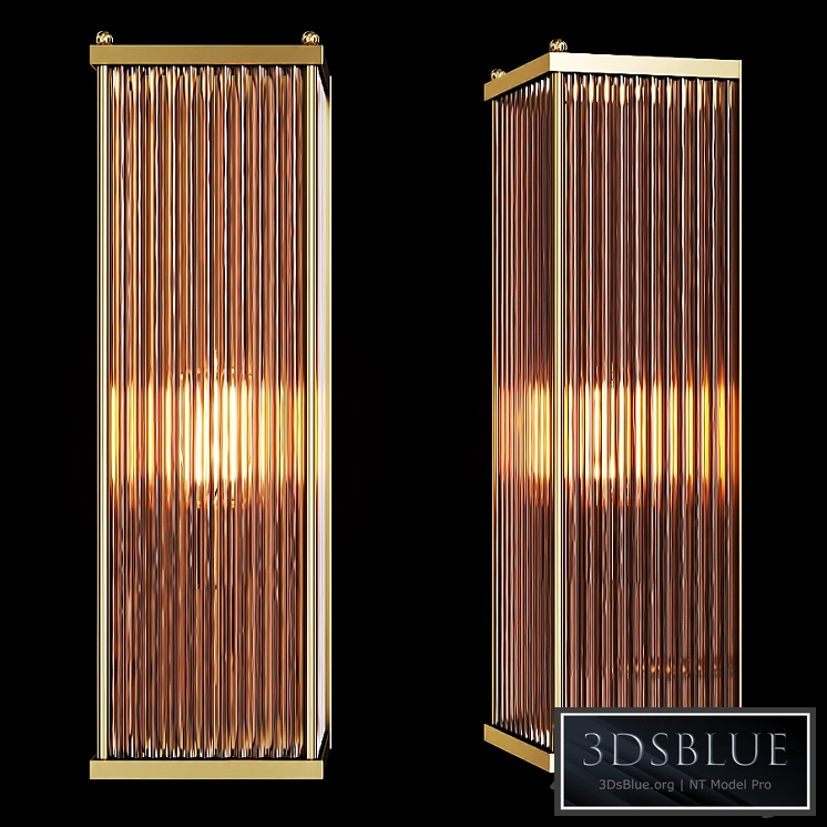 Restoration Hardware MARAIS RECTANGULAR SCONCE Brass and smoke glass