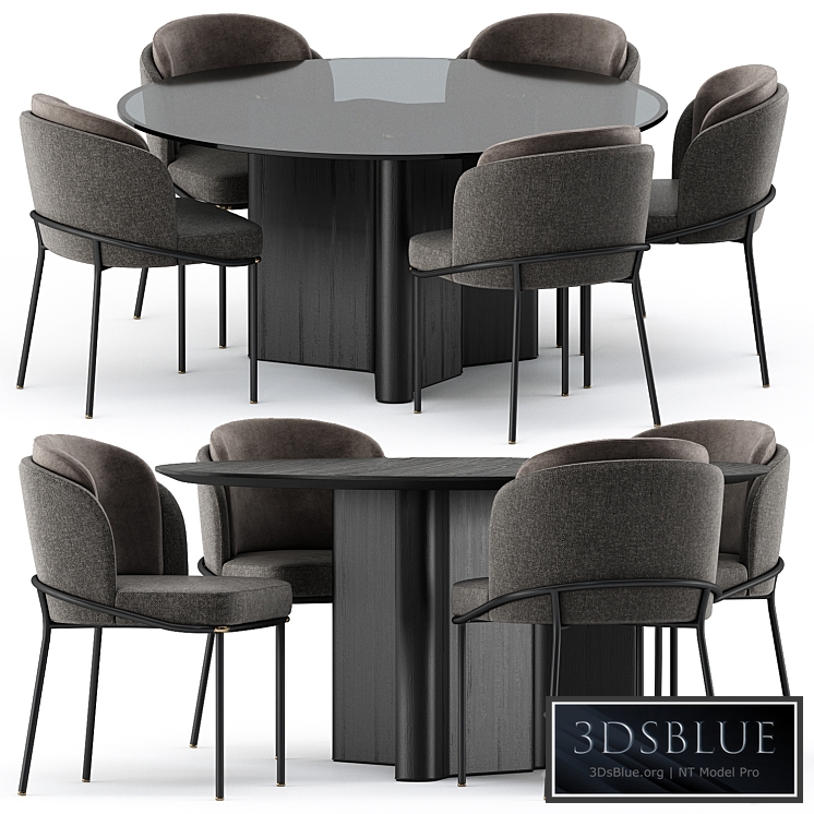FIL NOIR chair and LOU Dining Table by Minotti