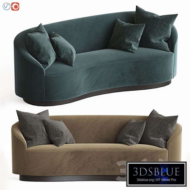 Petite curved sofa
