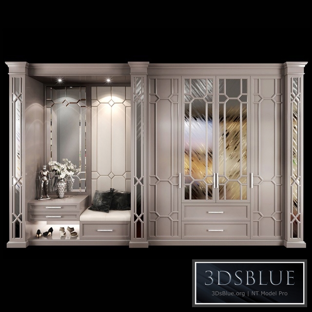 Wardrobe hallway composition set 03