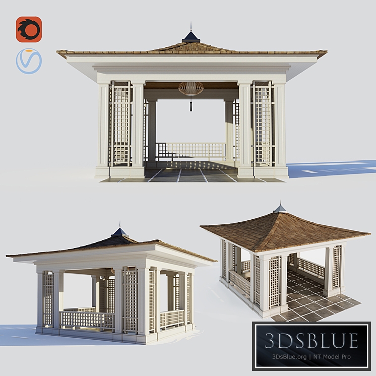Chinese style wooden gazebo