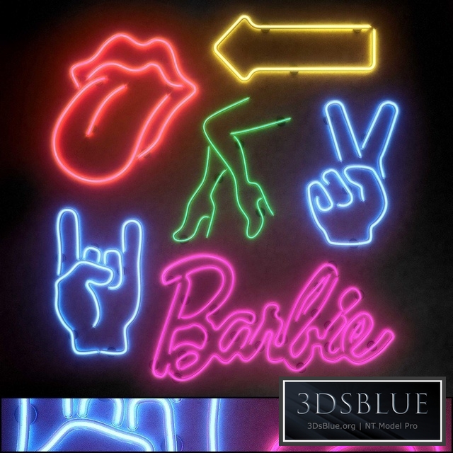 Light modules. Set 23. Neon