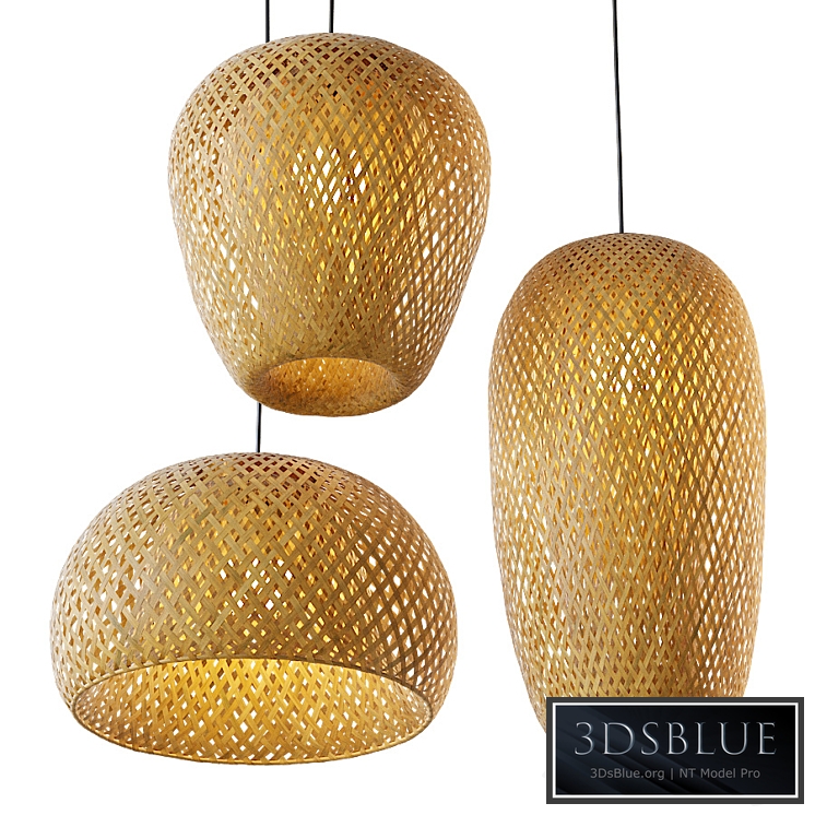 Chinese pendant bamboo lamp