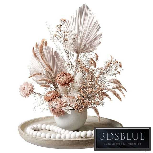 Bouquet of dried flowers with chrysanthemums 34