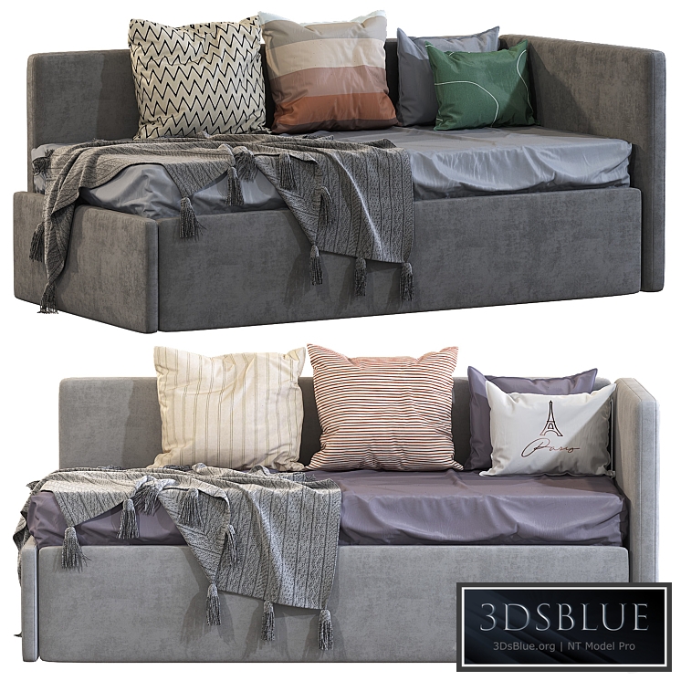 Children&#39;s sofa bed with decorative pillows 3